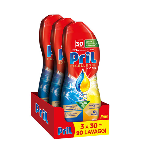 Pril Duo Gel Detersivo Lavastoviglie Gel con Limone Formato italienisch Original Waschmittel