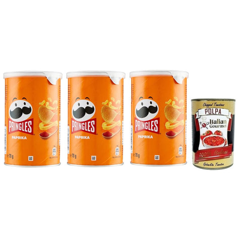 Pringles Chips Pringles Paprika Salziger Snack mit Paprika Geschmack Kartoffelchips 3x 70g italienisch Original 5053990161638