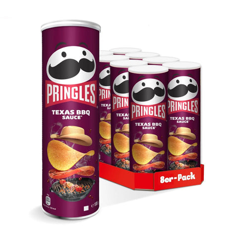 Pringles Chips Pringles Texas BBQ Sauce ( der unwiderstehliche Snack Klassiker in der praktischen Dose knackige Chips mit 8 x 165 g italienisch Original 5053827954754