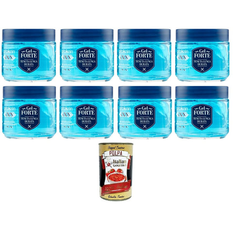 PROKRIN Gele PROKRIN Gel Forte, Tenuta Lunga Durata,Prokrin Strong Gel, langanhaltender Halt 8x100ml Original italienisch inkl. Italian Gourmet Polpa 400g 8032804040014