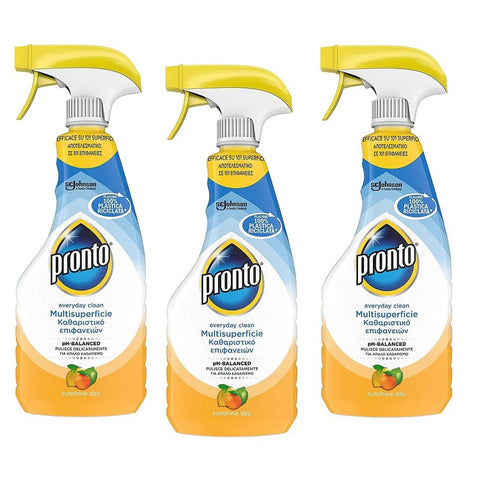 Pronto Detergente Multisuperficie Agrumi pH Balanced Mehrflächenreiniger, Zitrusduft 3x500ml Original italienisch Haushalt