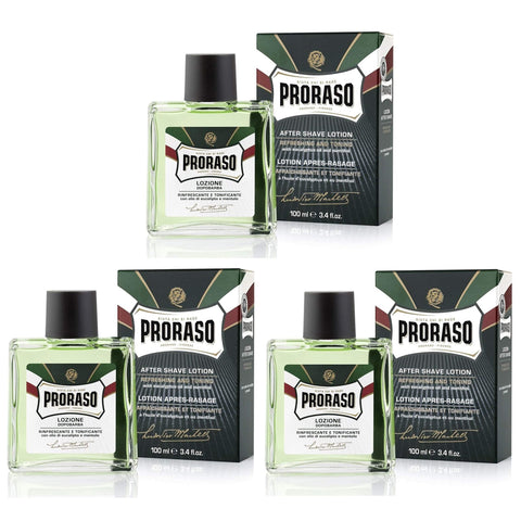 Proraso 3 er Pack Proraso Green Aftershave Lotion 100 ml italienisch Original