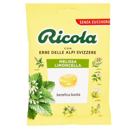 Ricola Pfefferminz- & Mentholbonbons Ricola Melissa Limoncella bonbon mit Zitrone und Menthol ohne zucker 70g 6x Original italienisch 7610700601327