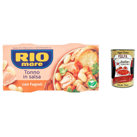 Rio Mare tonno e fagioli fertiggerichte Thunfisch Bohnen Instant food 2x160 g 12x italienisch Original Pastasauce + kostenlos polpa 400 g