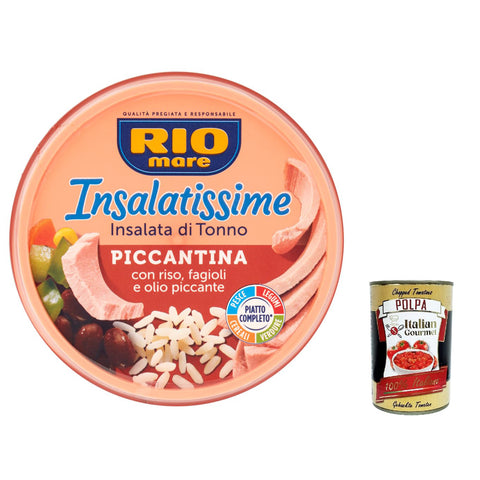 Rio Mare Insalatissime Insalata di Tonno Piccantina, mit Reis, Bohnen und würzigem Öl 3x220g Original italienisch