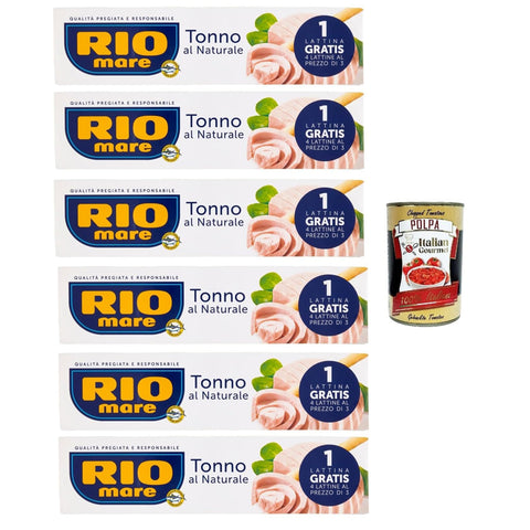 Rio Mare Fleisch, Geflügel & Wild Rio Mare Tonno al Naturale, Natürlicher Thunfisch, Thunfisch hochwertiger gelbe Flossen 4 x 80 g italienisch Original 8004030220072
