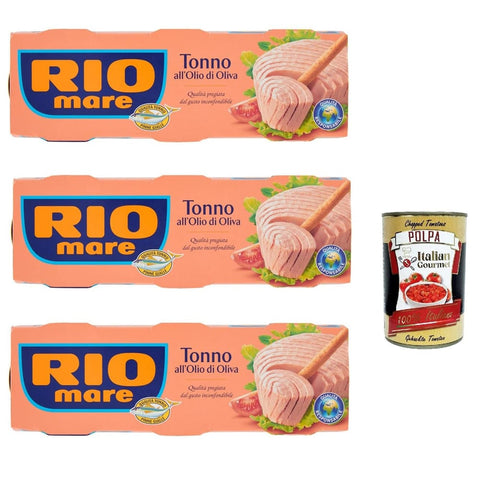 Rio Mare Tonno all'Olio di Oliva Thunfisch in Olivenöl Gelbflossen thun 120 g 9x italienisch Original + kostenlos polpa 400 g