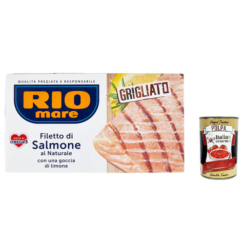 Rio Mare Natürliches Lachsfilet mit einem Tropfen gegrillter Zitrone 125 g italienisch Original