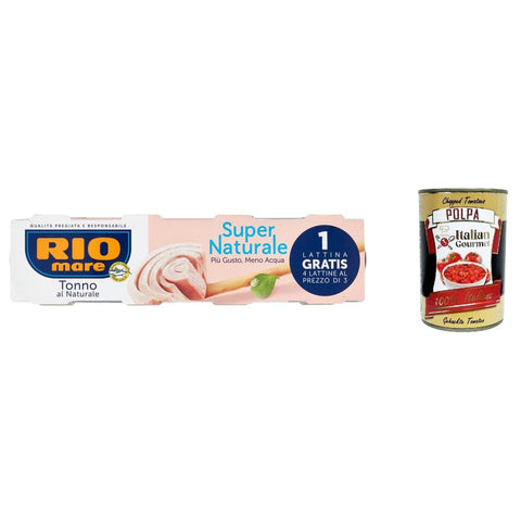 Rio Mare Thunfisch Rio Mare Super Naturale Tonno Thunfisch Natürlichen 4x 56g 6x Original italienisch inkl. Italian Gourmet Polpa 400g 8032804040014