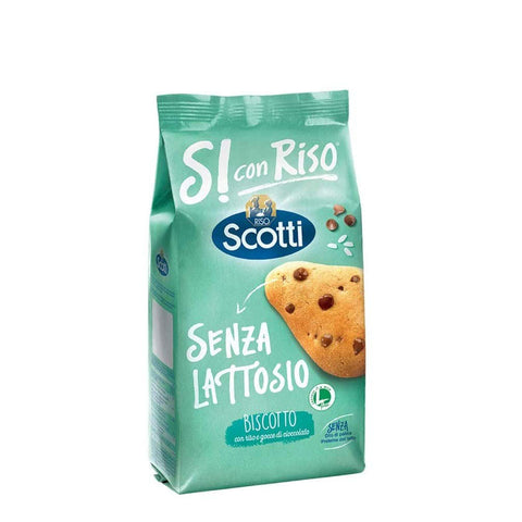 Riso Scotti Biscotti con riso e gocce di cioccolato senza lattosio Schokoladenkekse mit Reis laktosefrei biscuits cookies 6x350g Original italienisch