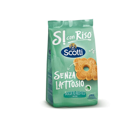 Riso Scotti Si con Riso Senza Lattosio Biscotto Rustico Rustikaler Kekse mit Reis Laktosefrei 1x350g Original italienisch