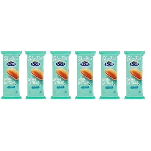 Riso Scotti PlumCake con Riso Senza Lattosio Pflaumenkuchen mit Reis laktosefrei ( 6 x 31, 7g ) kuchen ohne Palmöl ohne Milchproteine 6x 190g Original italienisch