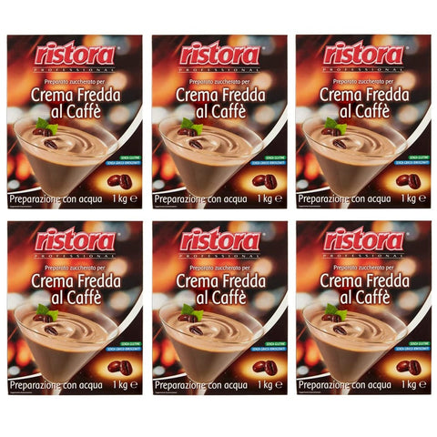 Ristora Getränke, Kaffee & Tee Ristora Professional Crema Fredda al Caffè Gesüßte Zubereitung für Cold Cream Glutenfrei Zubereitung mit Wasser 6x 1Kg italienisch Original 8004990139643
