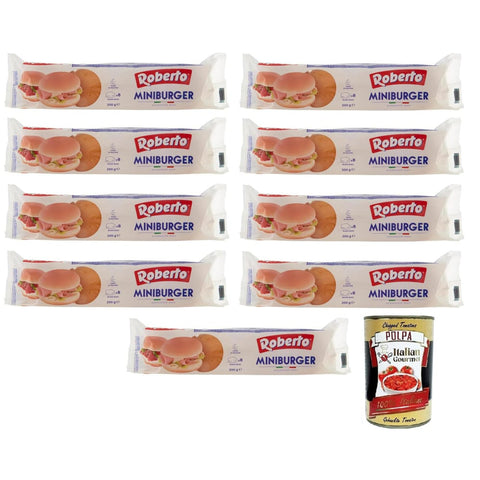 Roberto Brot & Backwaren Roberto Miniburger Brot,Packung mit 200 g, Jede Packung enthält 8 Miniburger Brot & Backwaren italienisch Original 8003490044570