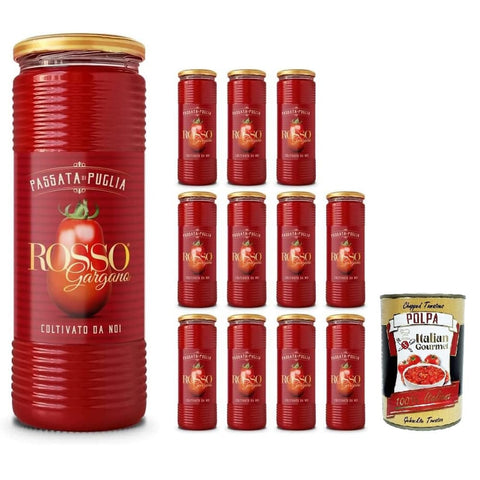 Rosso Gargano Gemüse Rosso Gargano Tomatenpüree Di Puglia Traditional 12 Flaschen à 690 ml Gemüse italienisch Original 8033837720720