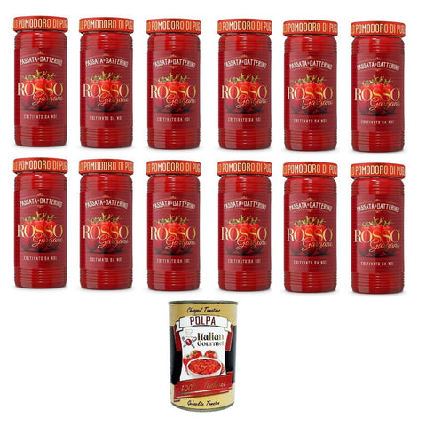 Rosso Gargano Koch- & Backzutaten Rosso Gargano - Passata di Datterino Datterino-Püree 12x290 g italienisch Original Pastasauce + kostenlos Polpa di Pomodoro 400 g 8033837720768