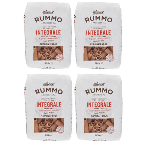 Rummo 4er Pack Pasta Integrale Elicoidali N°49, Vollkornnudeln Nudeln Vollkorn Italienische Pasta 1x500g Original italienisch