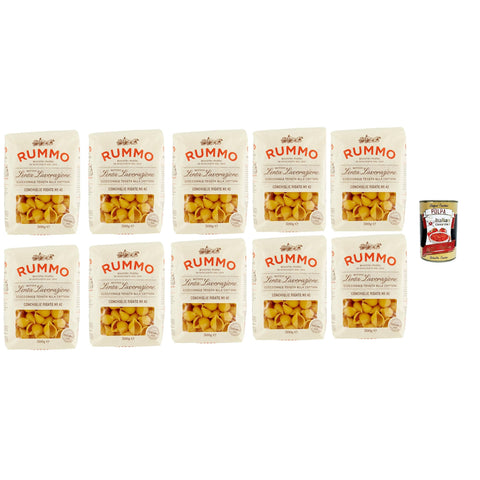 Rummo Conchiglie Rigate N° 42 Pasta Lenta Lavorazione Teigwaren aus Hartweizengrieß Bronze Zeichnung 10x500g Original italienisch