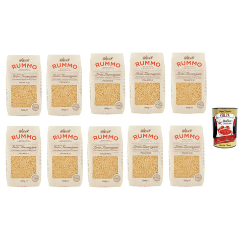 Rummo Stelline N°22 Pasta Lenta Lavorazione Teigwaren aus Hartweizengrieß Bronze-Zeichnung 10x500 g italienisch Original + kostenlos polpa 400 g