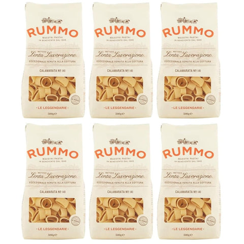 Rummo Kurze Pasta Rummo Pasta Calamarata N°141,Italienische Nudeln aus Hartweizengrieß,Italienische Pasta 500g 6er-Pack Original italienisch 8008343201414