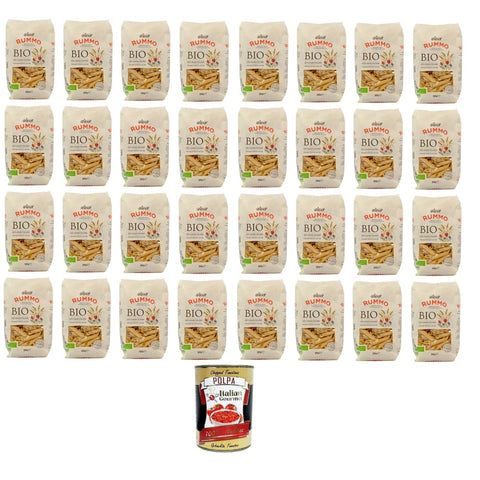 Rummo Kurze Pasta Rummo Pasta Penne Rigate Nr. 66 32x500gr Original italienisch inkl. Italian Gourmet Polpa 400g 8032804040014