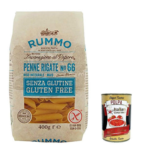 Rummo Pasta Penne rigate n. 66 senza Glutine gluten free 100% italienische Pasta nudeln glutenfrei 400 g 10x italienisch Original + kostenlos polpa 400 g