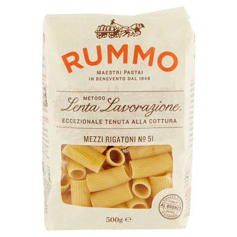 Rummo Mezzi Rigaton N. 51 Hartweizengrieß Pasta Italienische Nudeln 500 g Packung Nudeln & Pasta italienisch Original