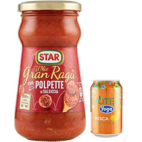 Rummo Pasten & Kochsaucen Rummo 12er Pack Star Il Mio Gran Ragu' con Polpette di Salsiccia Tomatensauce mit Schweinefleisch und Wurst 360g + 330ml italienisch Original 8008343709668