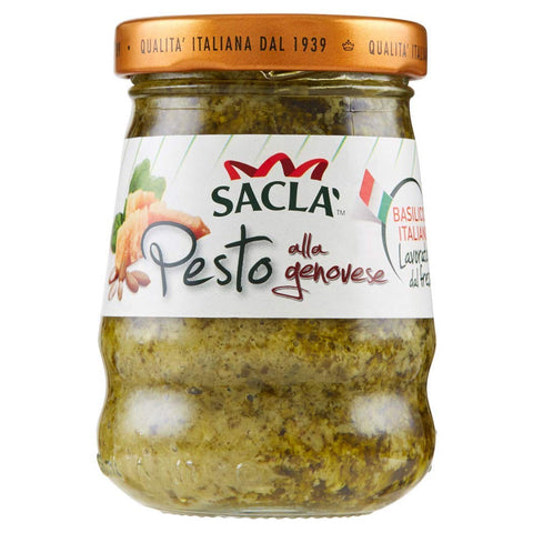 Sacla Saclà Pesto alla Genovese mit Basilikum aus italien Sauce pasta sauce Kochsaucen 12x90g Original italienisch