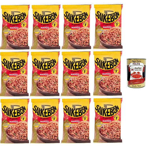 Saikebon- Noodles Orientali Koch- & Backzutaten Saikebon- Noodles Orientali al Manzo Nudeln Orientalisches Rindfleisch 12x79gr Original italienisch inkl. Italian Gourmet Polpa 400g 8032804040014