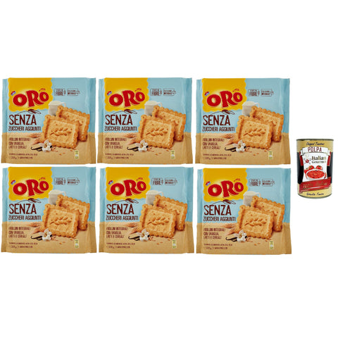 Saiwa Oro senza Zuccheri Aggiunti, Kekse ohne Zuckerzusatz 6x300g Original italienisch