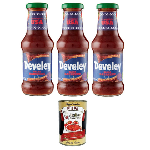 Salsa Barbecue Salsas Salsa Barbecue Souce Glasflasche 3x250 ml italienisch Original + kostenlos polpa 400 g 8032804040014