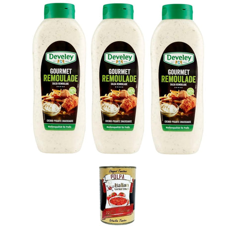Salsa Gourmet Salsas Salsa Gourmet Remoulade Con Cetrioli squeeze mit Gurken 3x875 ml italienisch Original + kostenlos polpa 400 g 8032804040014