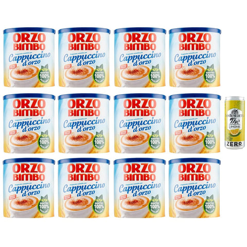 San Benedetto Eistee San Benedetto 12er Pack Orzo Bimbo Cappuccino D'orzo Solubile Löslich Gersten Cappuccino eine koffeinfreie 150g + 330ml italienisch Original 8001620019573