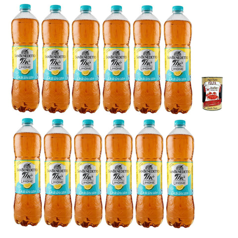 San Benedetto Thè Deteinato Limone 12x1 entkoffeiniert Eistee The' Zitrone PET Einweg ice tea erfrischend Ohne Konservierungsstoffe und künstliche Farbstoffe 5