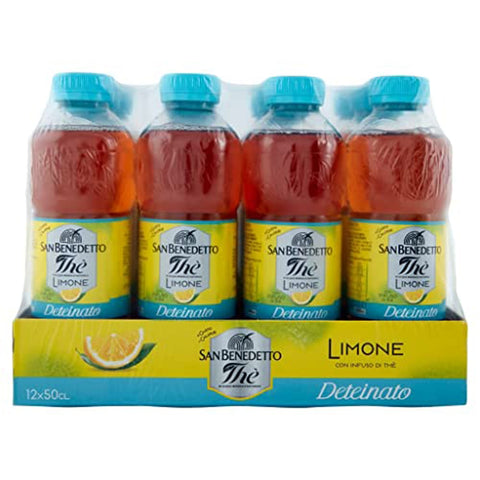 San Benedetto Eistee San Benedetto the deteinato Limone PET 500ml der entkoffeinierte Zitrone alkoholfreies Getränk erfrischendes Getränk 12x Original italienisch 8001620002636