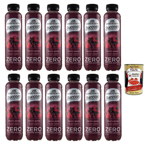 San Benedetto Succoso Zero Frutti rossi PET Rote Früchte ohne zucker Fruchtsaft saft redberries juice sugar free 12x40 cl italienisch Original Pastasauce +