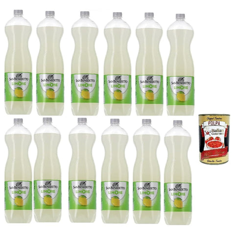 San Benedetto Limonade San Benedetto Limonata, OrangenLimonade orange PET 12x 1.5 Lt erfrischend, lemonade soft drink Original italienisch inkl. Italian Gourmet Polpa 400g 8001620205020