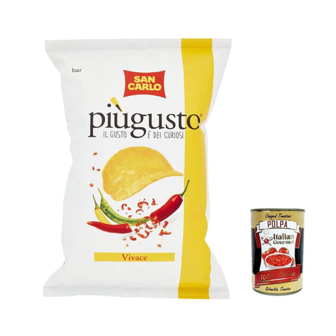 San Carlo Chips San Carlo più gusto Vivace Chips Patatine Kartoffelchips gesalzen 50g chips 10x Original italienisch inkl. Italian Gourmet Polpa 400g 8003130126628