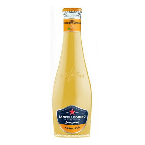 San Pellegrino 48er Pack San Pellegrino Aranciata Erfrischendes italienisches Alkoholfreies Getränk mit Orangensaft 20 cl Einweg Glasflasche italienisch Original