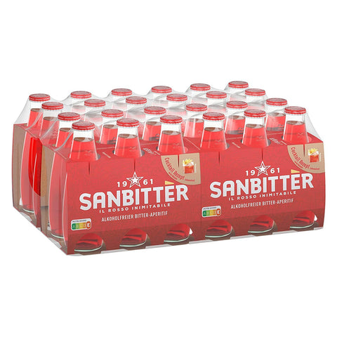 San Pellegrino Sanbittèr Alkoholfreier Aperitif aus Italien Bittersüß herbes Aroma Aus Zitrusfrüchten und feinen Alpenkräutern Für Cocktails geeignet 48er Pack (48 x 98 ml) italienisch Original