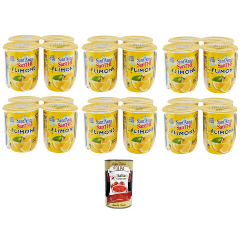 Sant'anna Früchtetee Sant'anna SanThè Limone Zitronentee Mit echtem Aufguss von schwarzem Tee in Sant'anna-Wasser 24 x 200 ml Original italienisch inkl. Italian Gourmet Polpa 400g 8032804040014