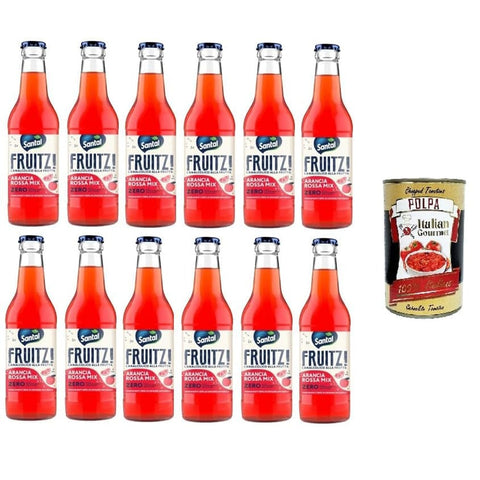 Santal Limonade Santal FRUITZ! Arancia Rossa mix zero,Orange Red Mix Zero Das leicht prickelnde alkoholfreie Getränk mit Fruchtgeschmack 12x200 ml italienisch Original 8032804040014