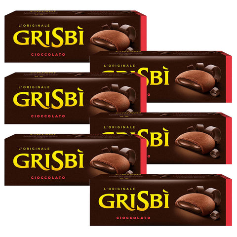 Matilde Vicenzi Grisbi Cioccolato Italienisches Biskuitgebäck mit Schokoladenfüllung x 6 Pakete 1x150g Original italienisch Kekse