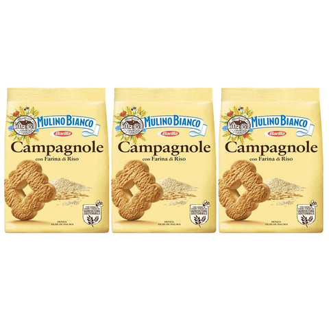 Mulino Bianco Campagnole Mürbeteigkekse mit Reismehl 700g (Campagnole, x3) Original italienisch