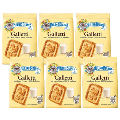 Mulino Bianco Galletti - Mürbeteigkekse mit Zucker x 6 Pakete 350g Original italienisch
