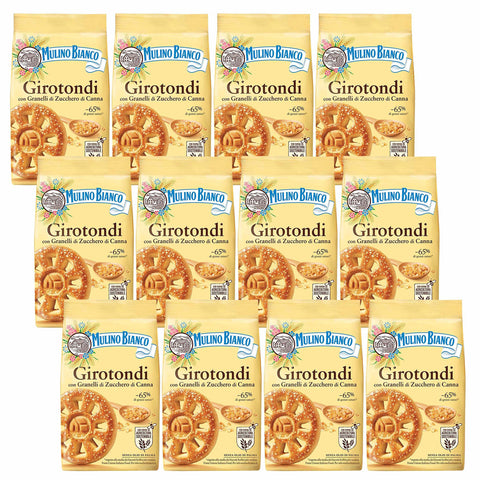 Mulino Bianco Girotondi Mürbeteigkekse mit Zucker 350 g x 12 Pakete italienisch Original