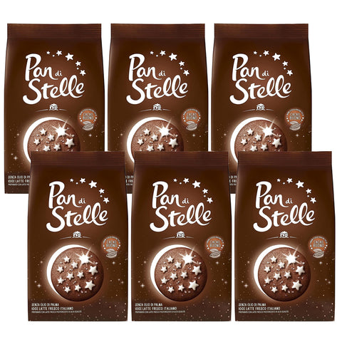 Mulino Bianco Pan di stella Italienische Schokoladenkekse mit gefrorenen Sternen 350 g x 6 pakete (Pan di stella, x6) italienisch Original