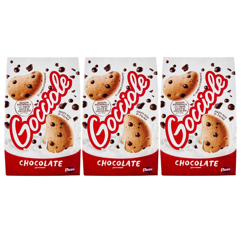 Pavesi Gocciole Chocolate Kekse mit Schokoladenstückchen 500 g (Gocciole, x3) italienisch Original