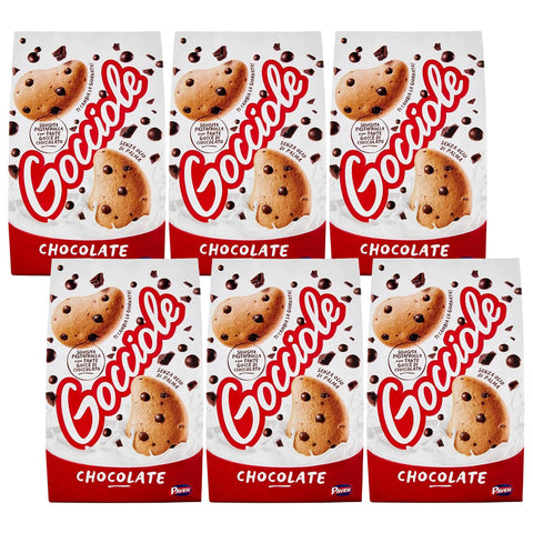 Pavesi Gocciole Chocolate Kekse mit Schokoladenstückchen 500 g (Gocciole, x6) italienisch Original